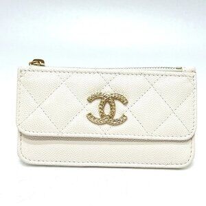 CHANEL Matelasse CC Mark Fragment Case Card Case Compact Long Wallet Unused